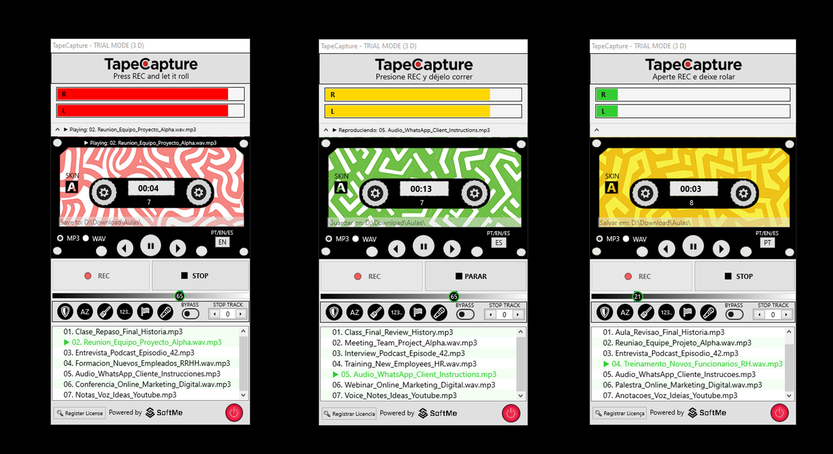 Interface do Software TapeCapture